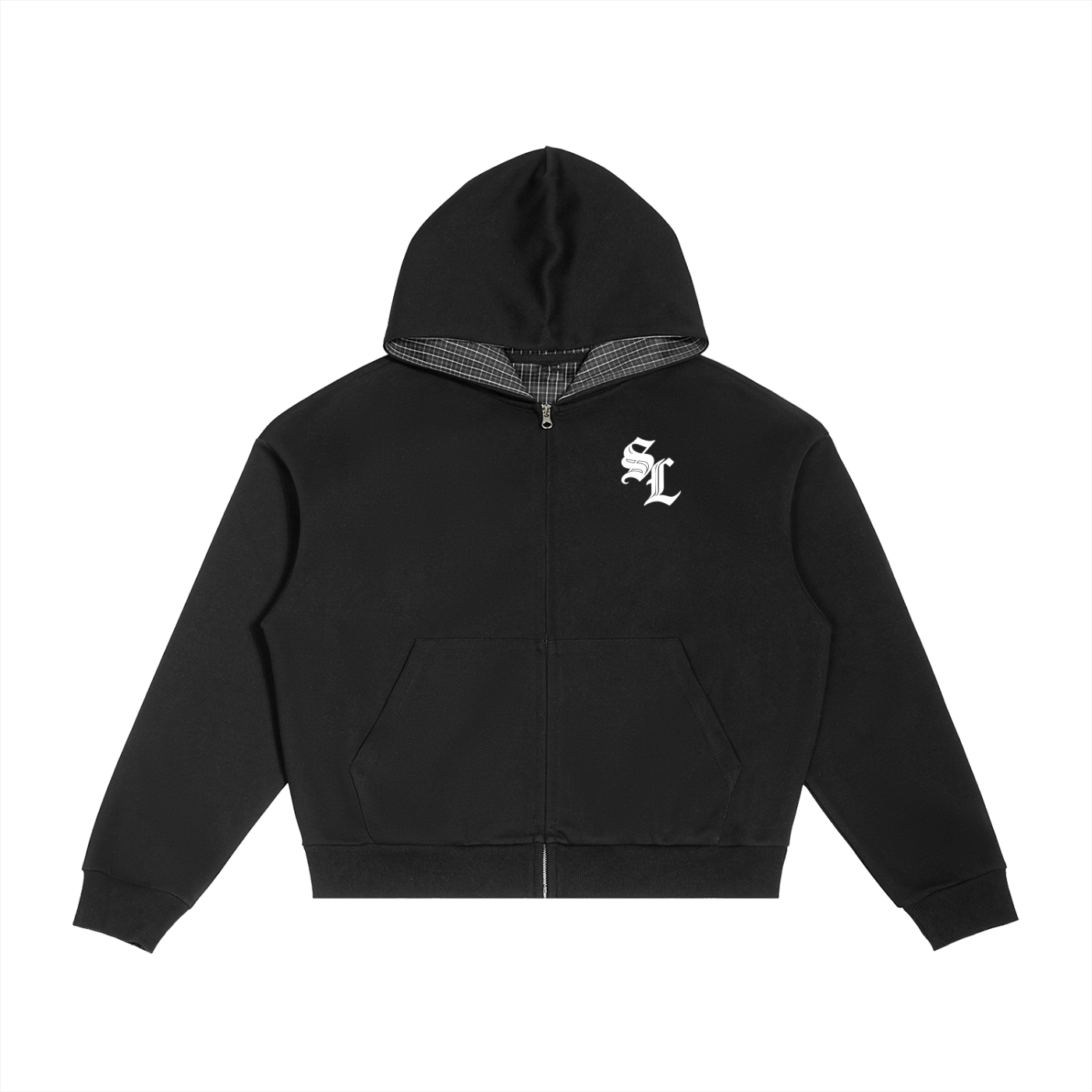 SL Plaid Boxy Hoodie