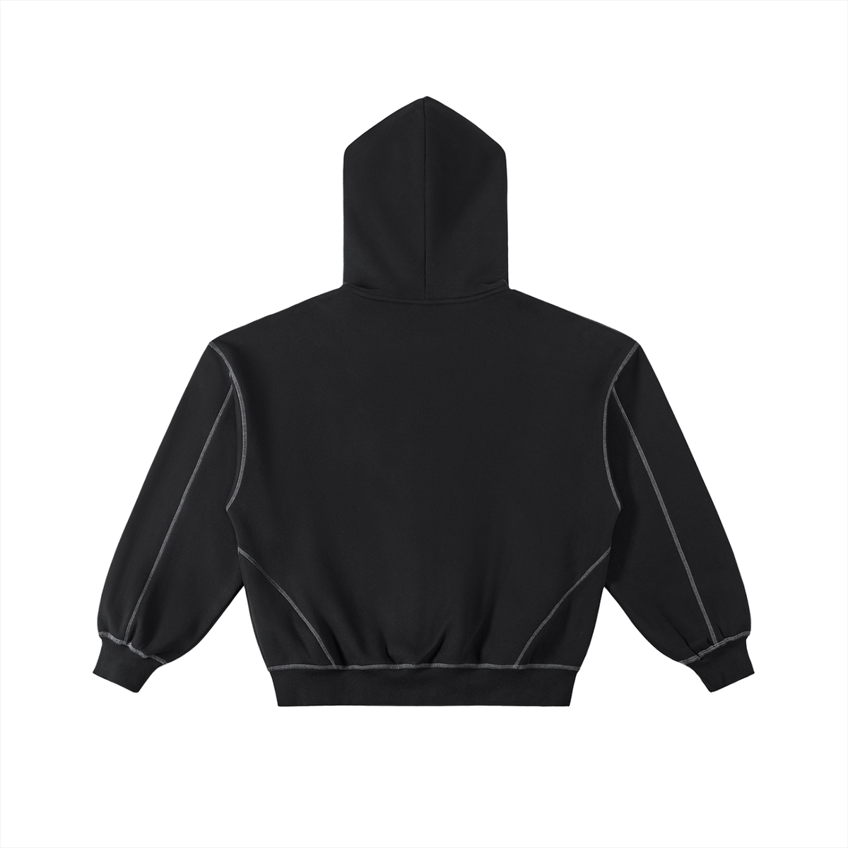 Stitched Boxy Fleece Zip Hoodie